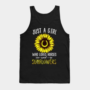 Just A Girl Who Loves Horses And Sunflowers Tank Top